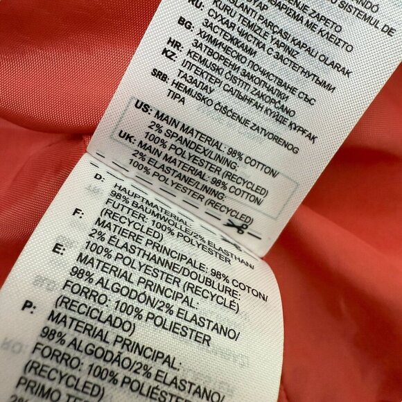 Adidas Corduroy Boyfriend Blazer Small Coral Womens Jacket Logo Oversized NWOT - Picture 16 of 16